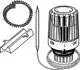 Thermostatkopf von IMI Hydronic Engineering mit eingestellter Temperaturskala, dazu ein Kabel und eine Spule. Ein Klingenwerkzeug ist ebenfalls abgebildet.